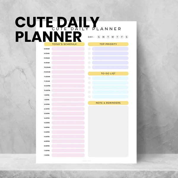 Cute Daily Printable Planner
