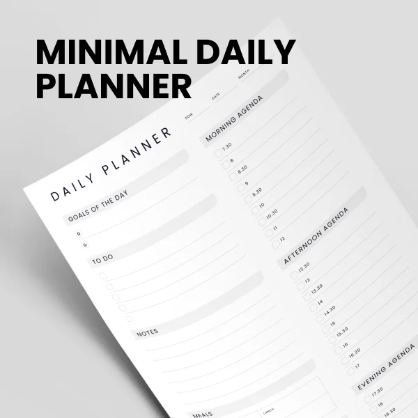 Modern & Minimal Daily Printable Planner
