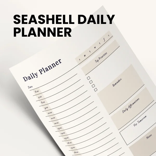 Seashell Daily Printable Planner