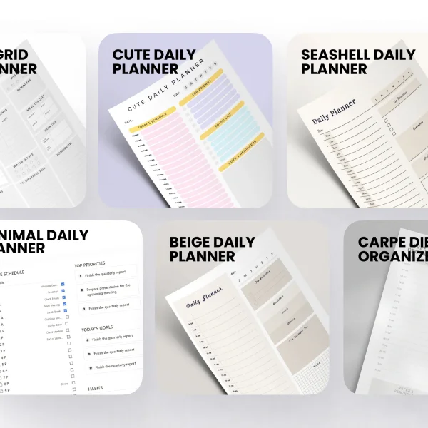 Organize, Prioritize, and Realize with Premade Planners.