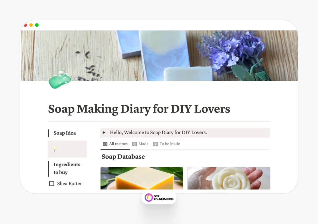 Soap Making Diary for DIY Lovers