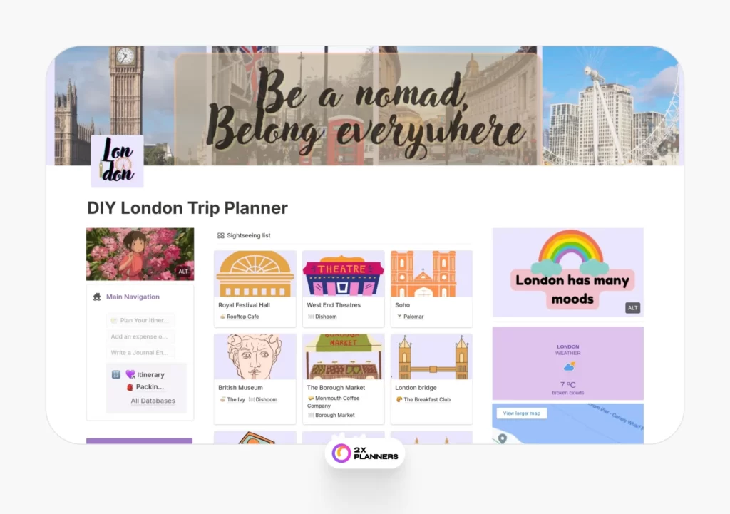 DIY London Trip Planner