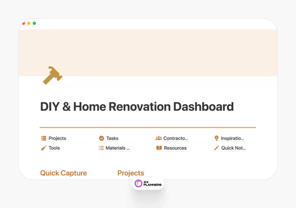 DIY & Home Renovation Dashboard