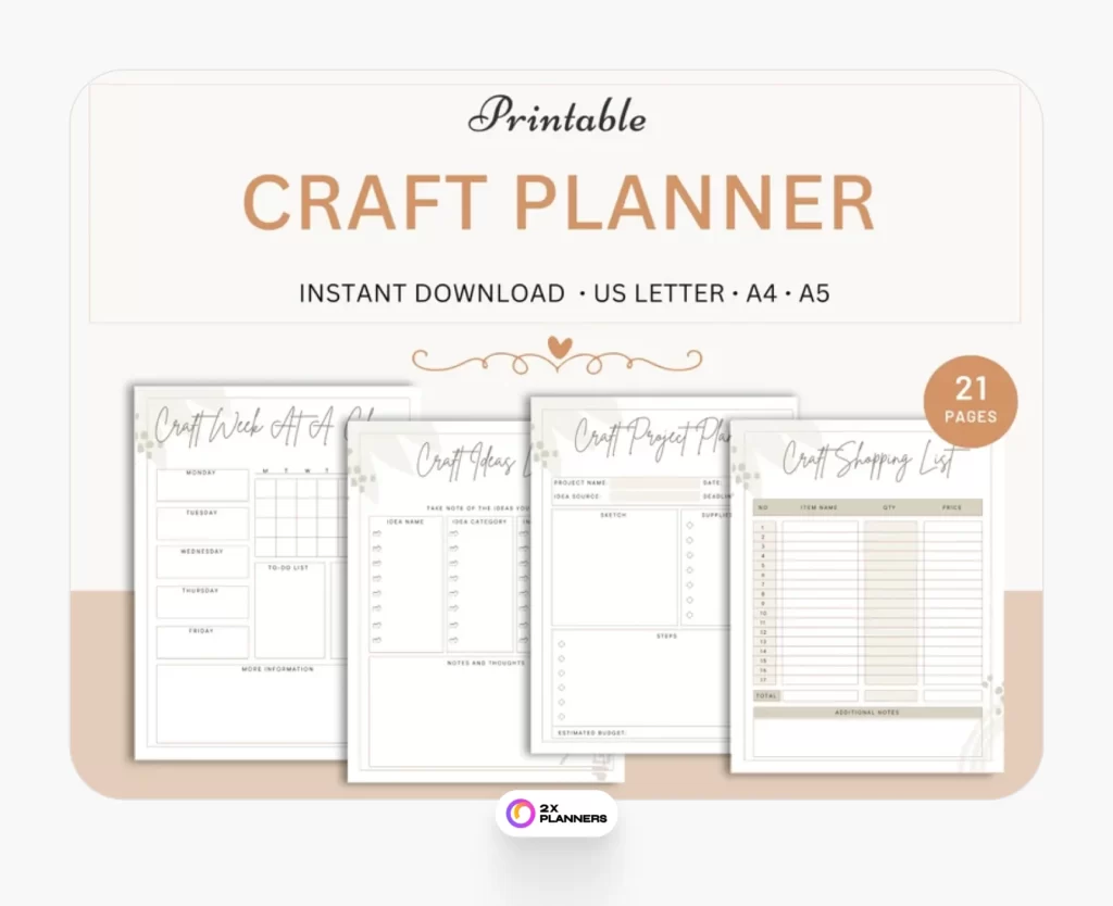 Craft Planner Printable (Organize Your DIY Crafts)