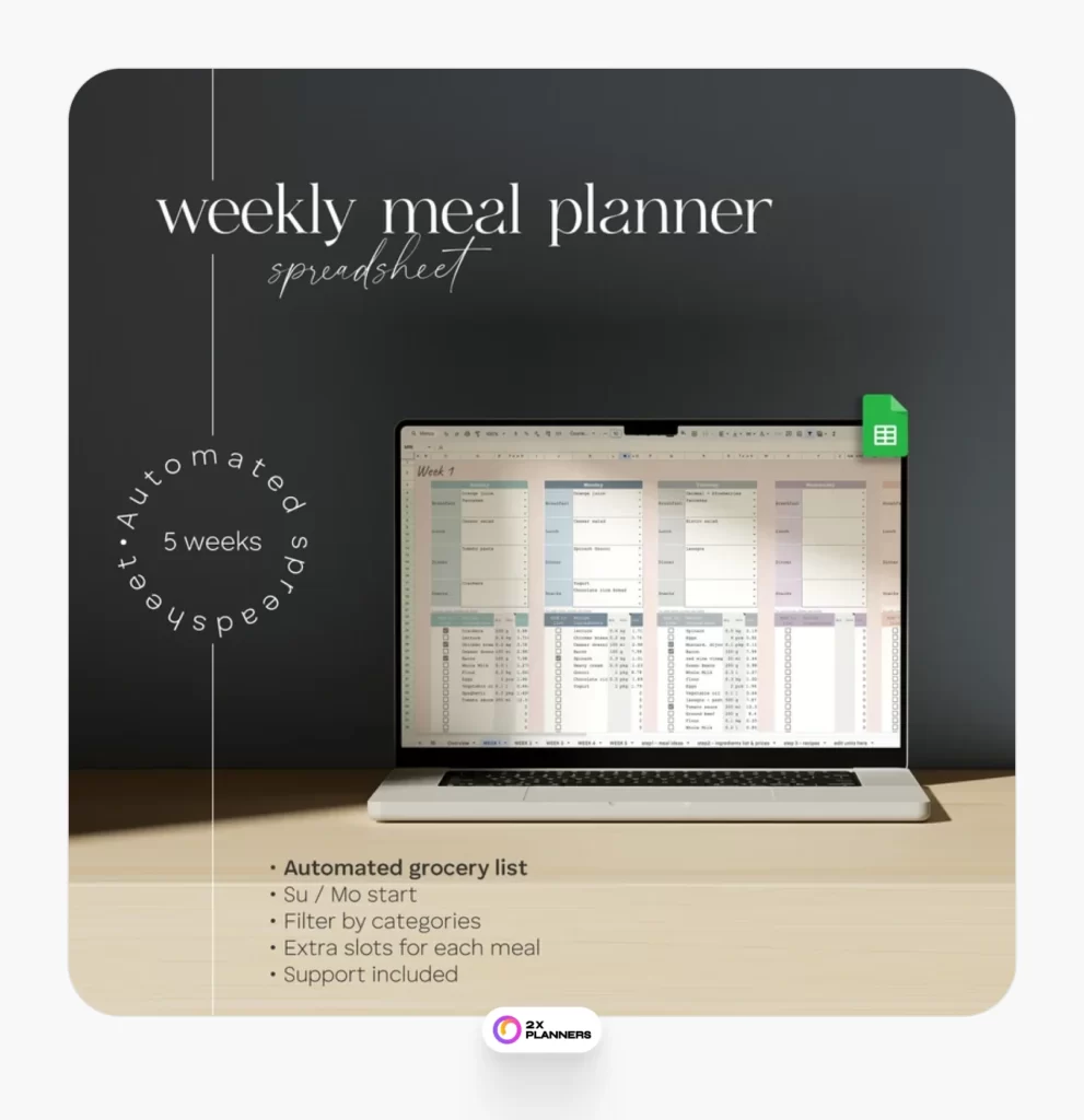 Weekly Google Sheets Meal Planner