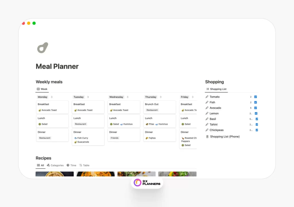 Weekly Meal Planner