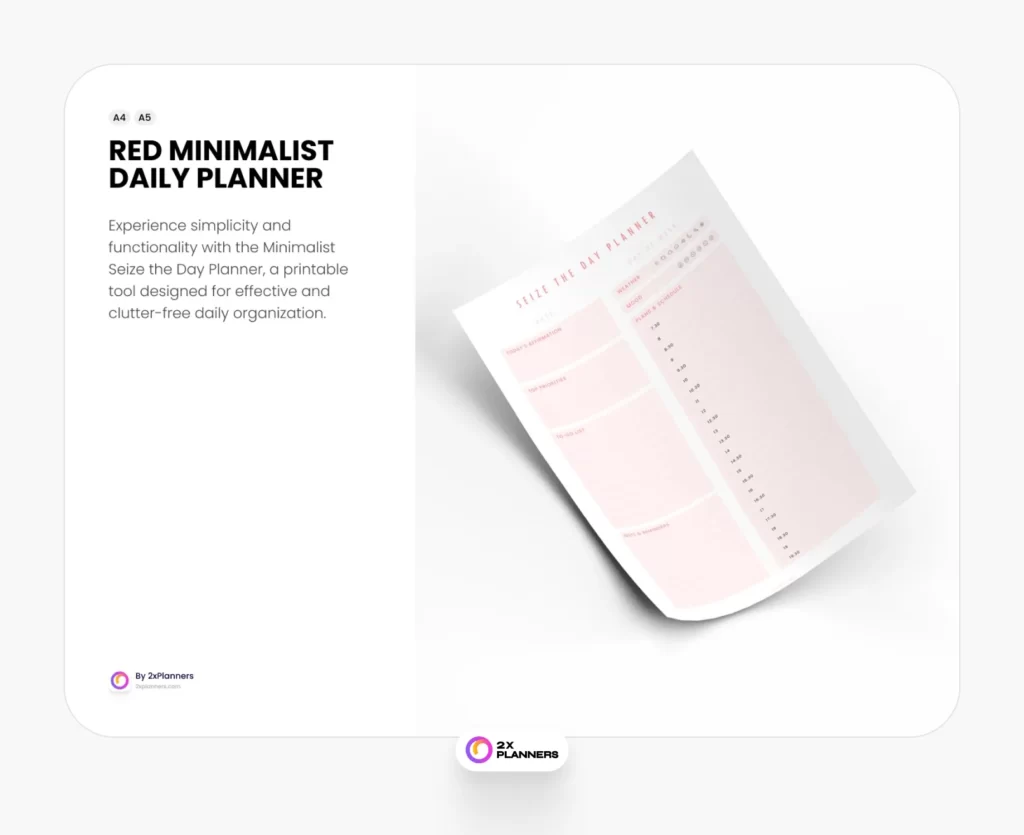 Minimalist Seize the Day Planner