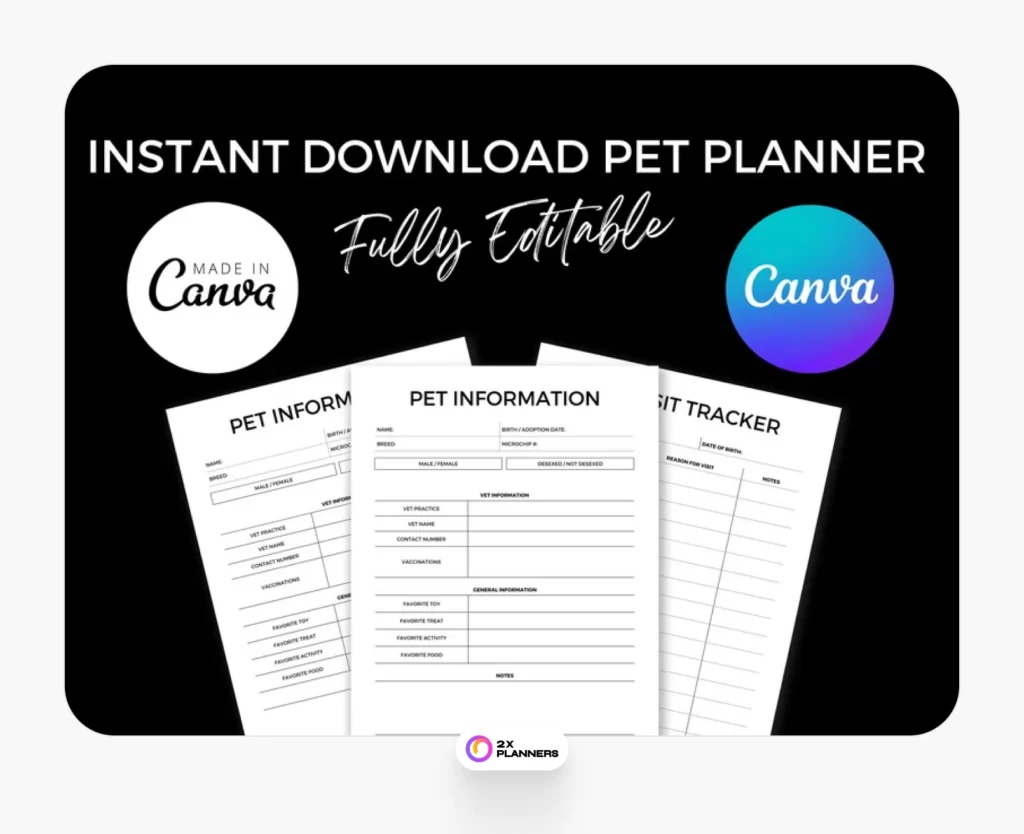 Canva Pet Planner Template