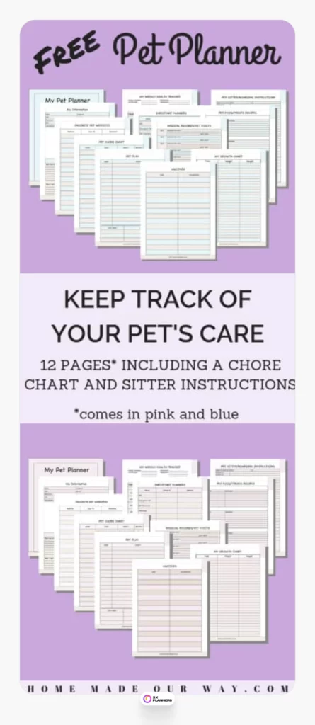 Free Pet Planner Printables