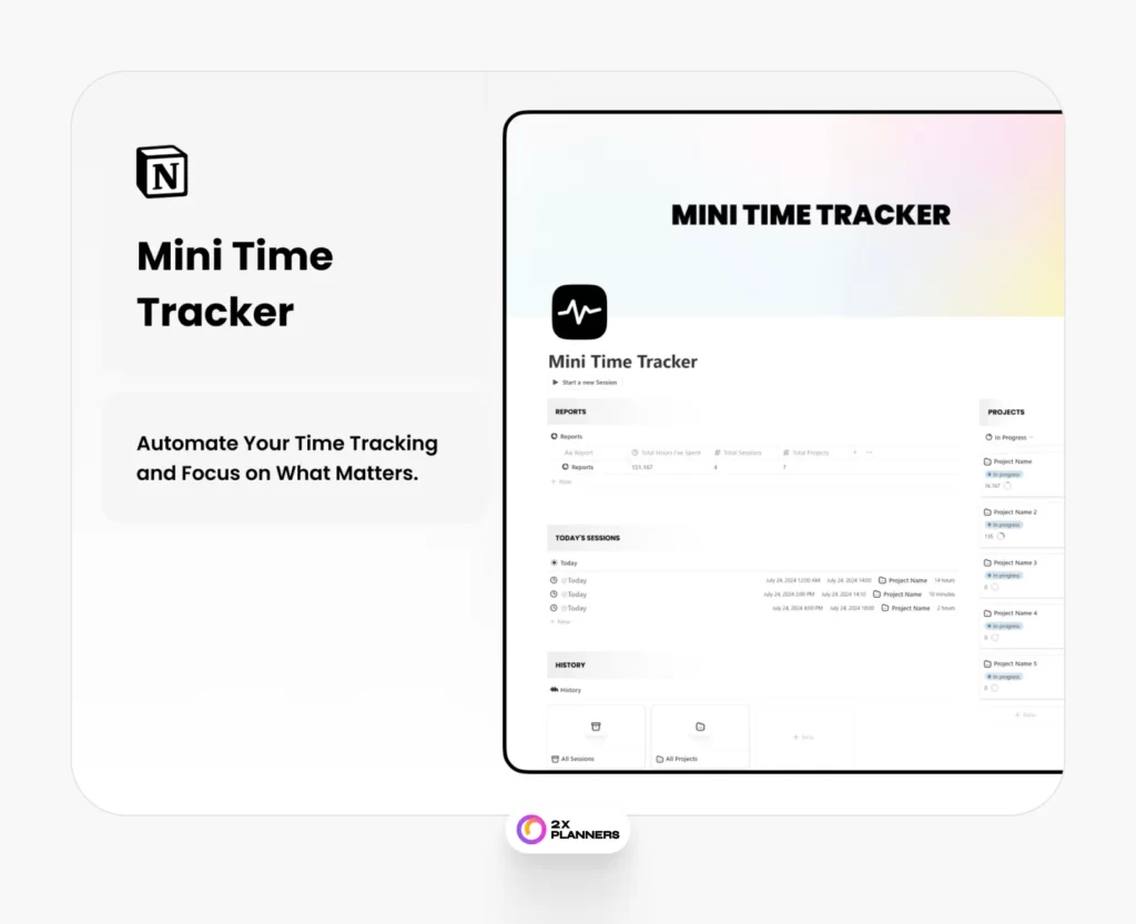 Free Notion Mini Time Tracker Template