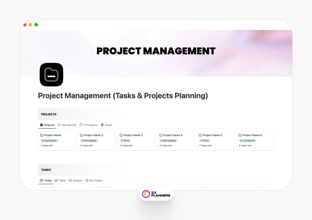 Notion Project Management (Tasks & Projects Planning)