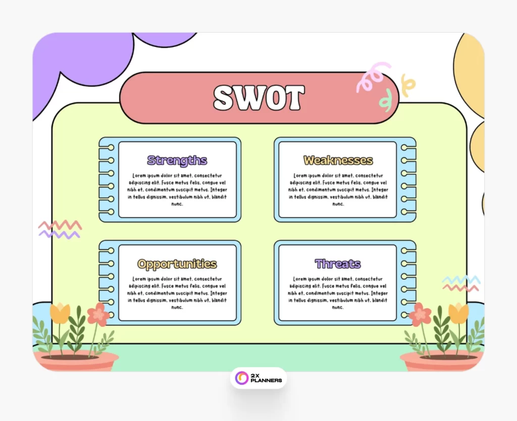 Colorful Playful Creative SWOT Analysis