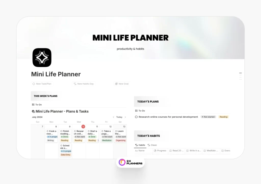 Mini Life Planner (Productivity, Habits, Goals)