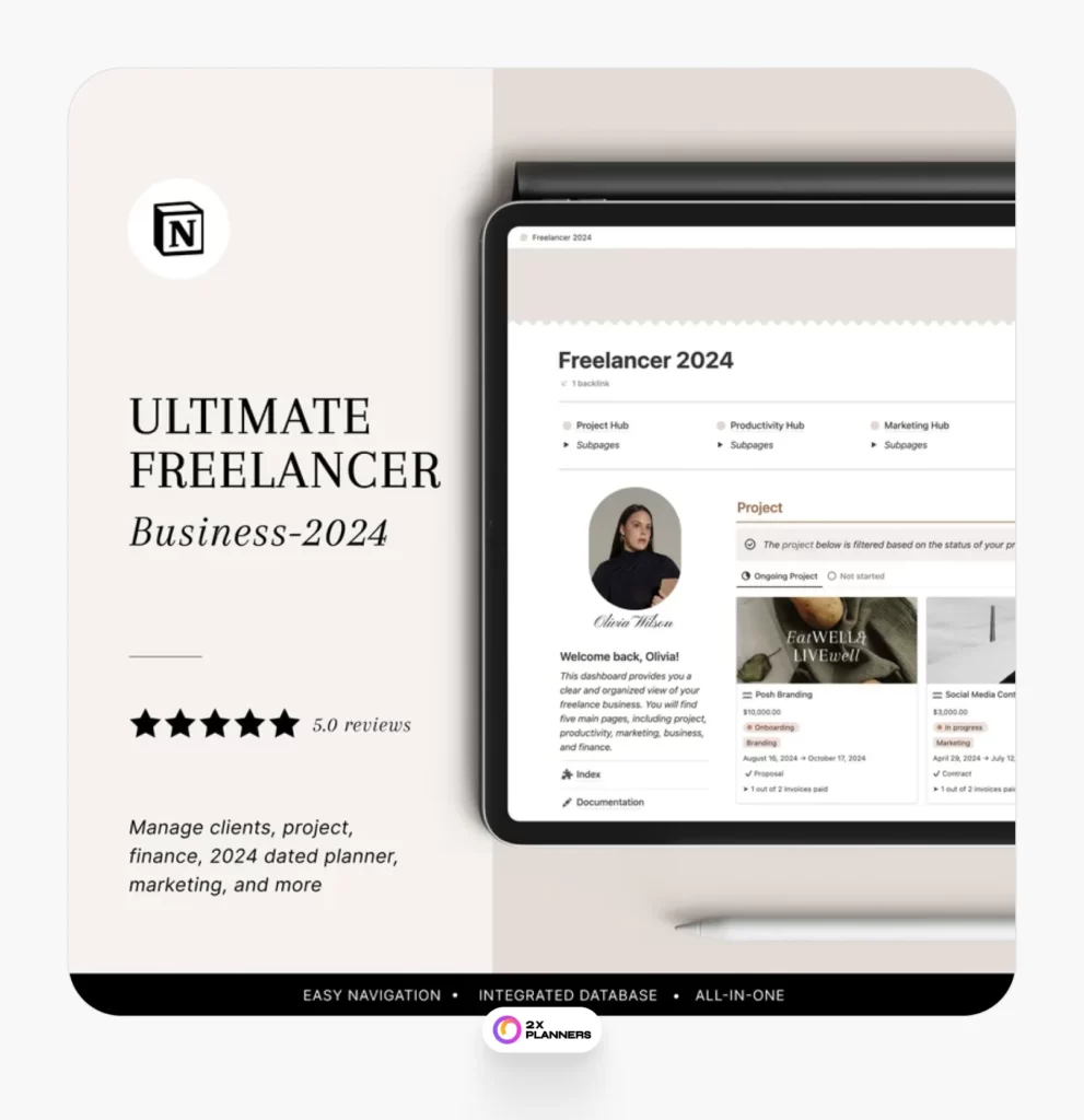 Notion Template Business Planner for Freelancer