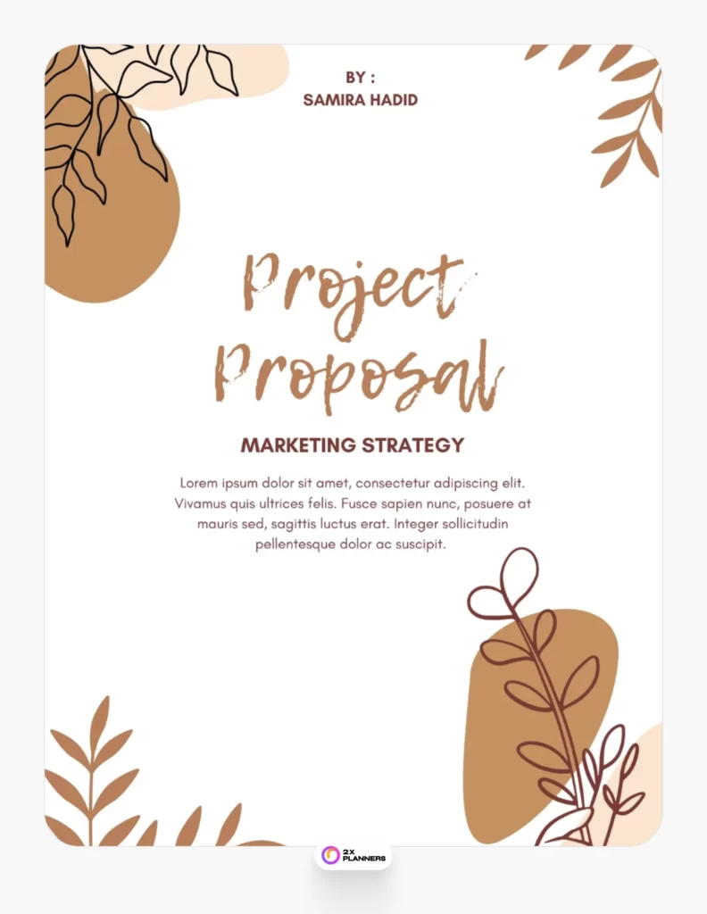 Brown Minimalist Aesthetic Project Proposal Cover A4 Document