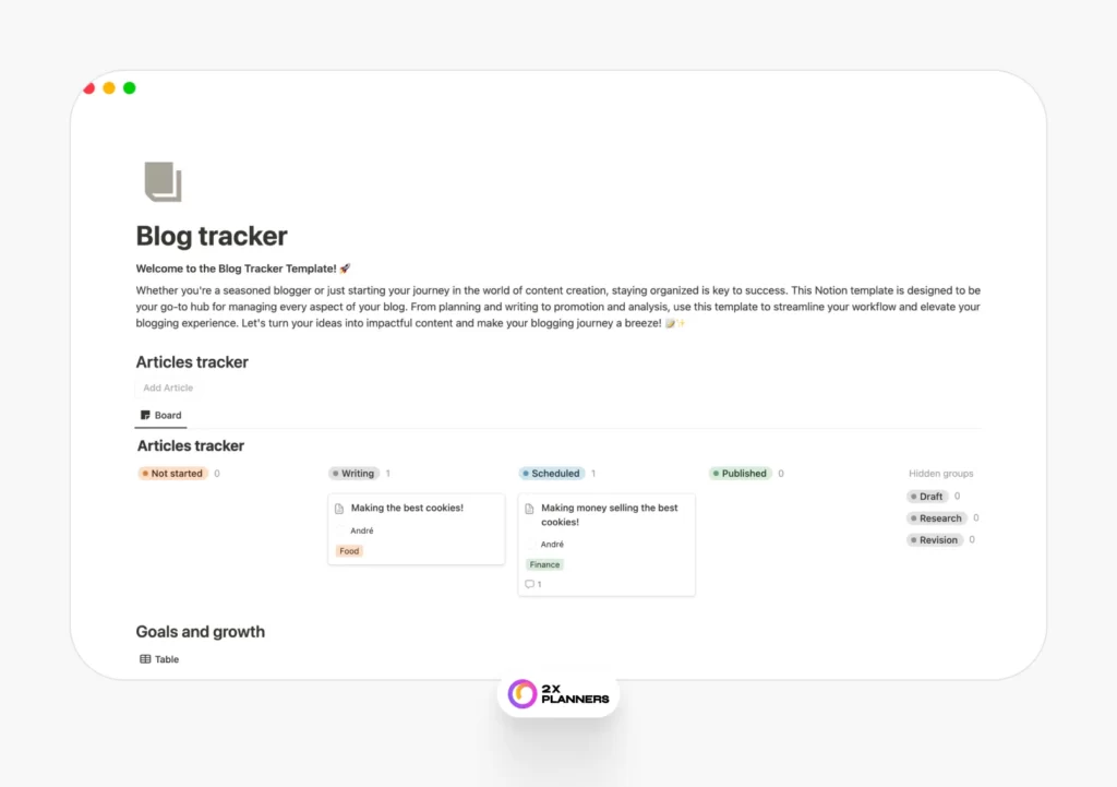 Notion Blog Tracker