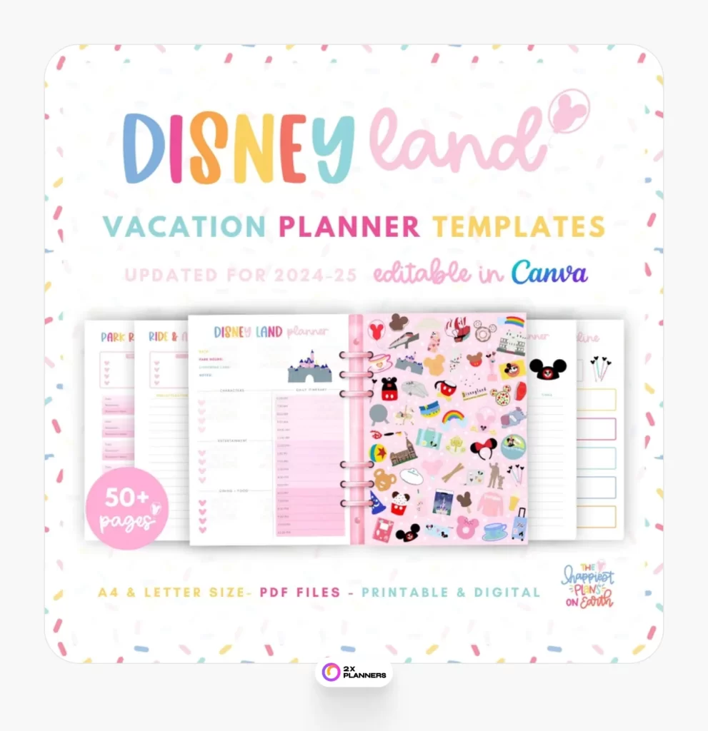 50+ Digital & Printable Templates for Disneyland Planning California Adventure