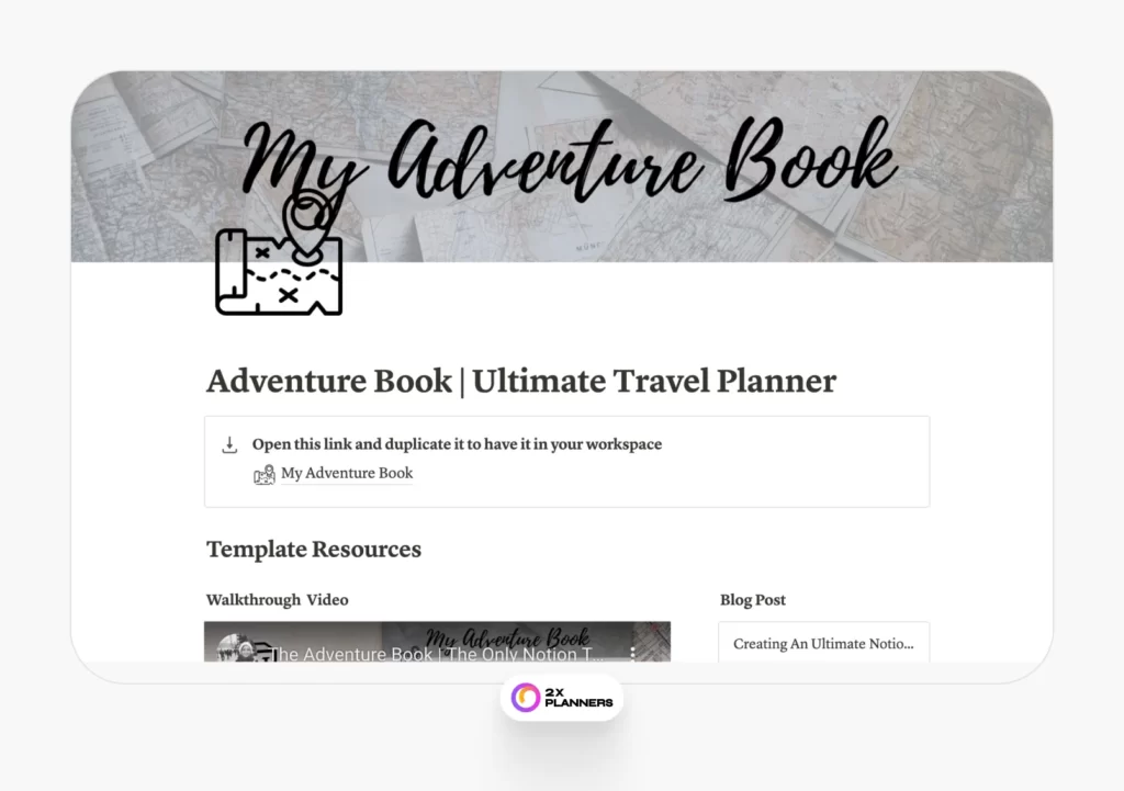 Notion Adventure Book (Ultimate Travel Planner)