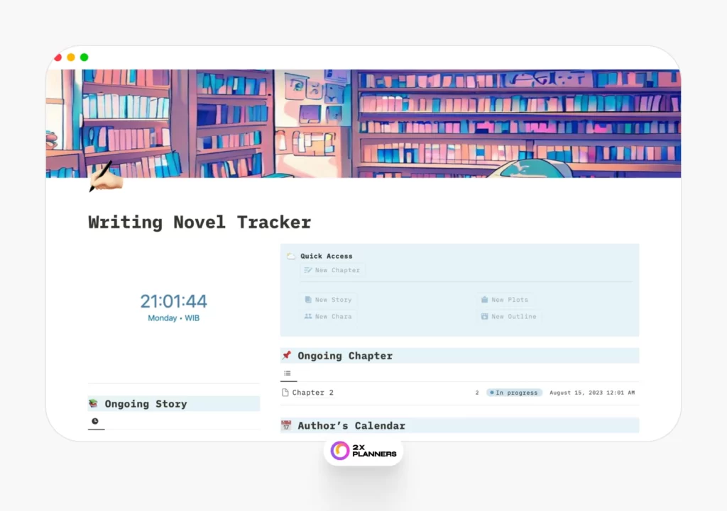 Notion Writing Novel Tracker
