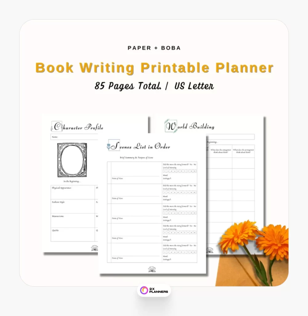 Book Writing Planning Printable for Writers