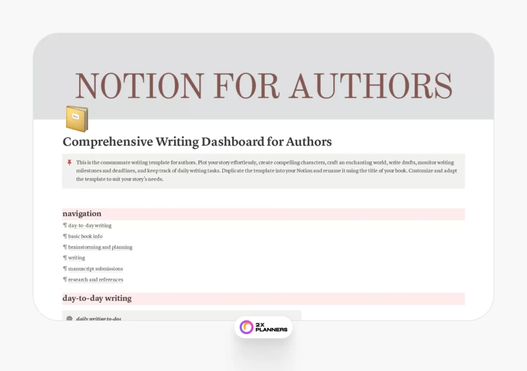 Comprehensive Writing Dashboard for Authors