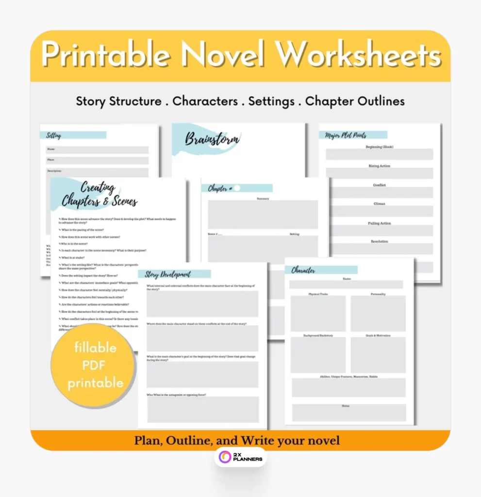 Printable Writing Planner/Novel Planner