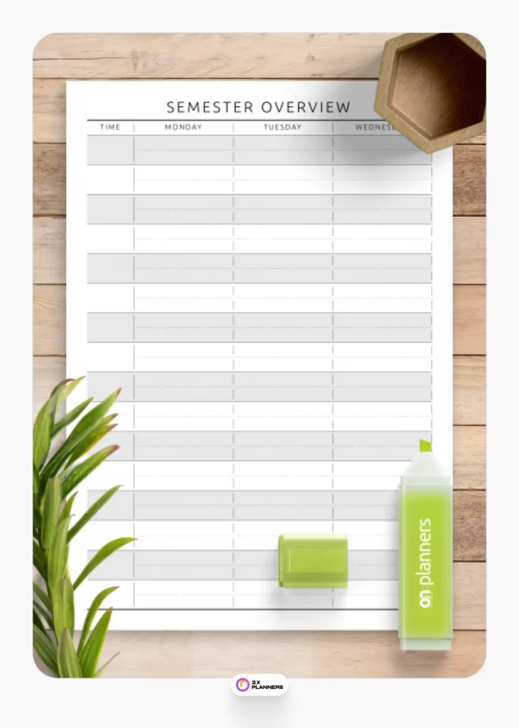 Semester Overview Template