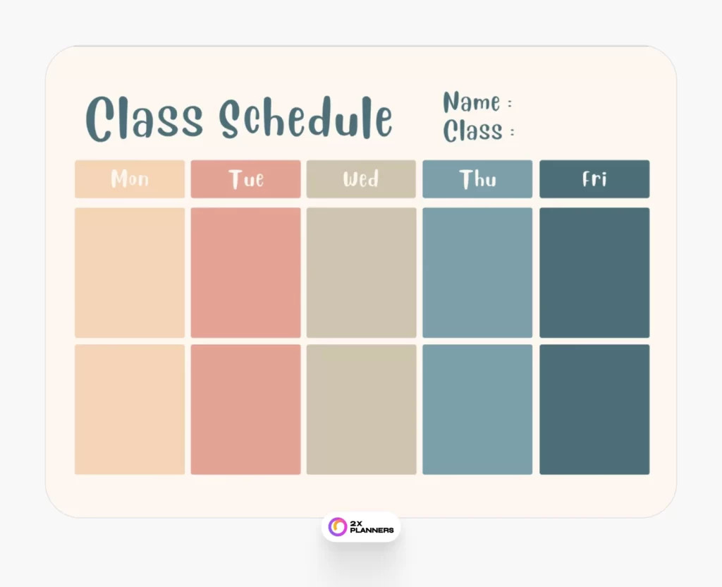 Canva Class Schedule Planner