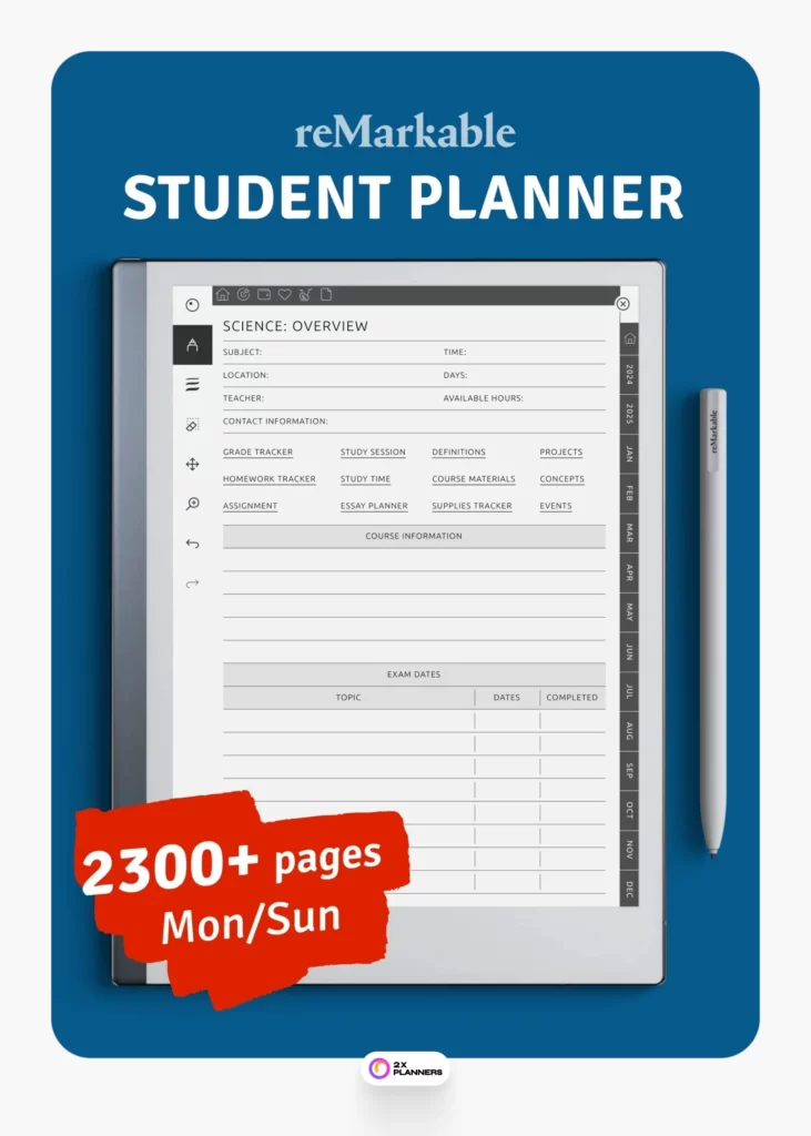 reMarkable Student Planner