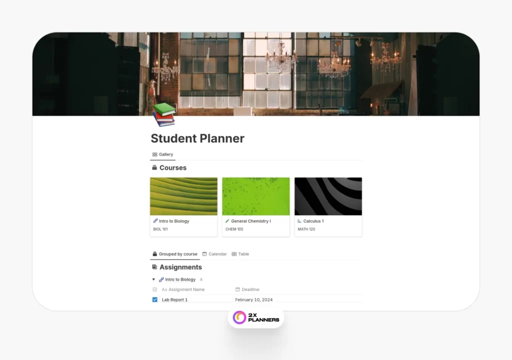 Free Student Planner