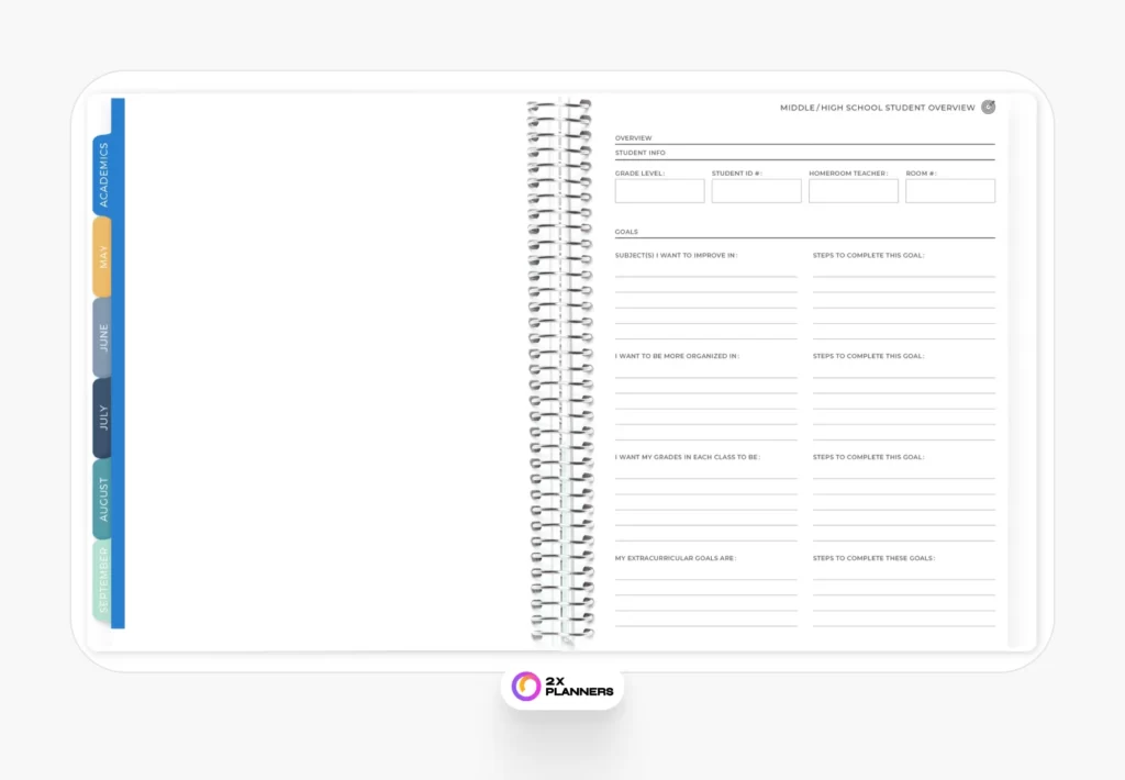 Middle School & High School Student Planner