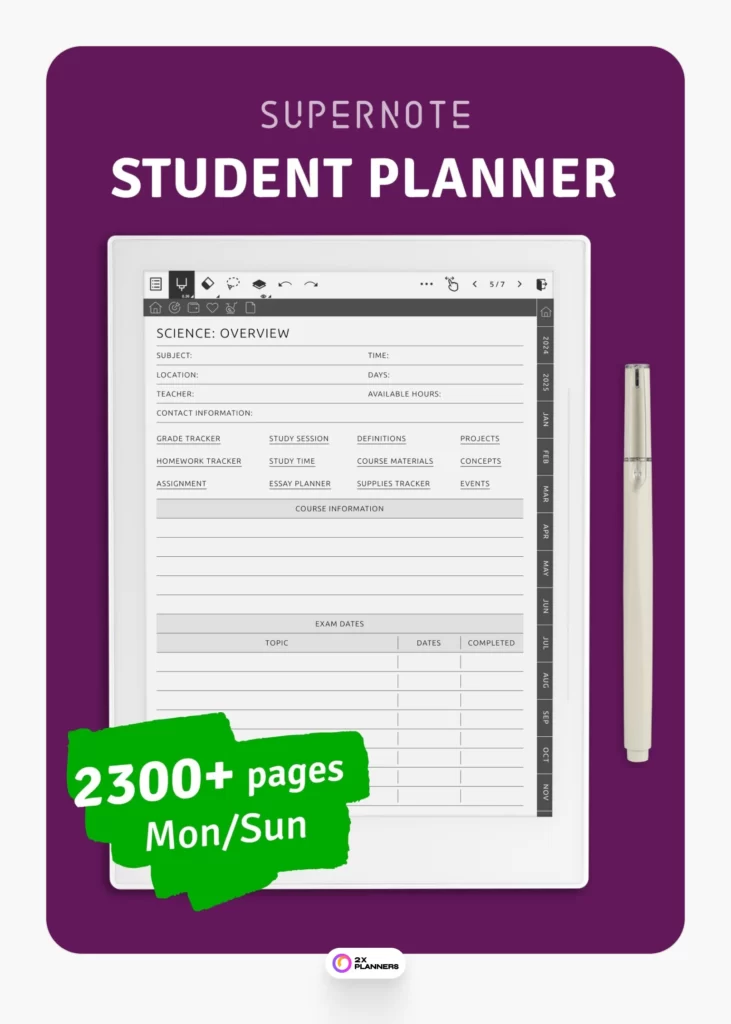 Supernote Student Planner