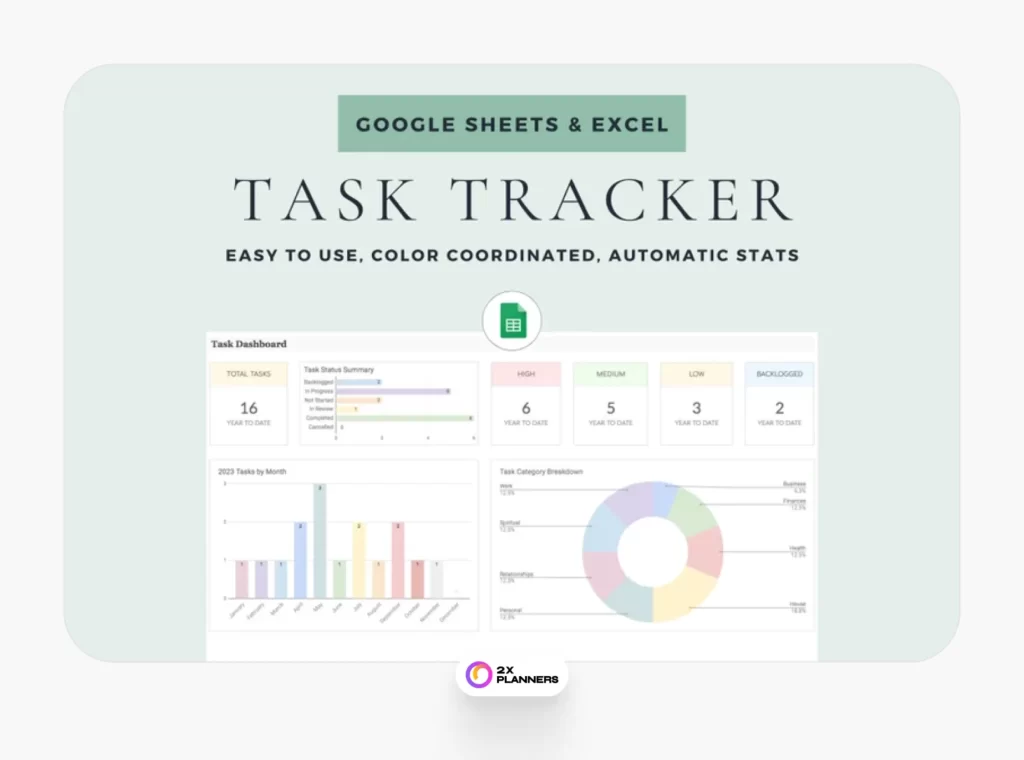 Digital Task Tracking Spreadsheet