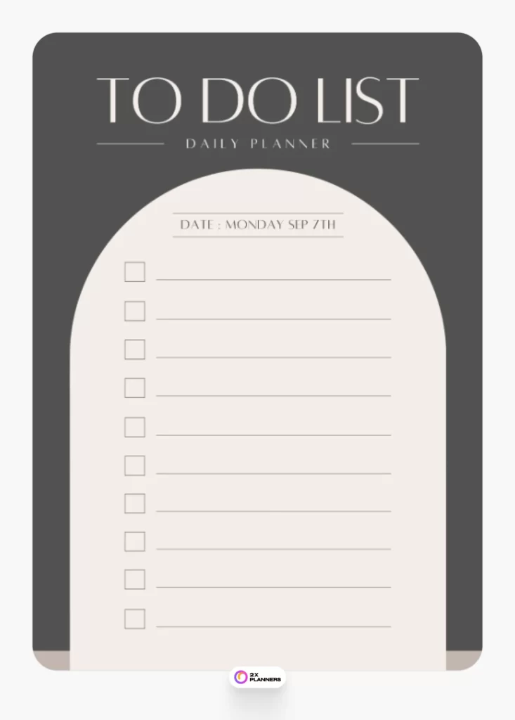 Beige and Grey Minimalist to Do List Daily Planner