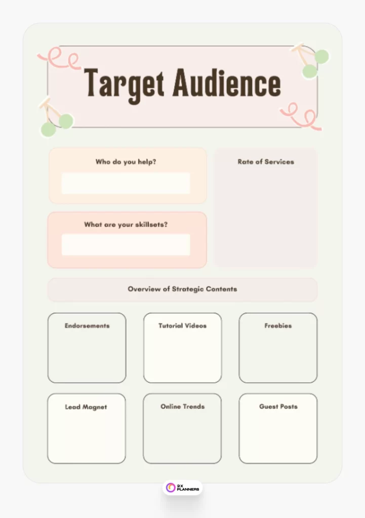 Peach Pastel Cute Social Media Planner