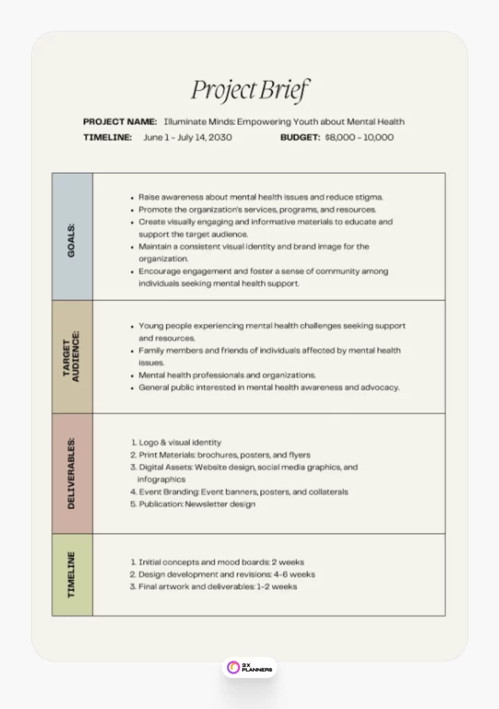 Beige Minimalist Elegant Project Brief Report