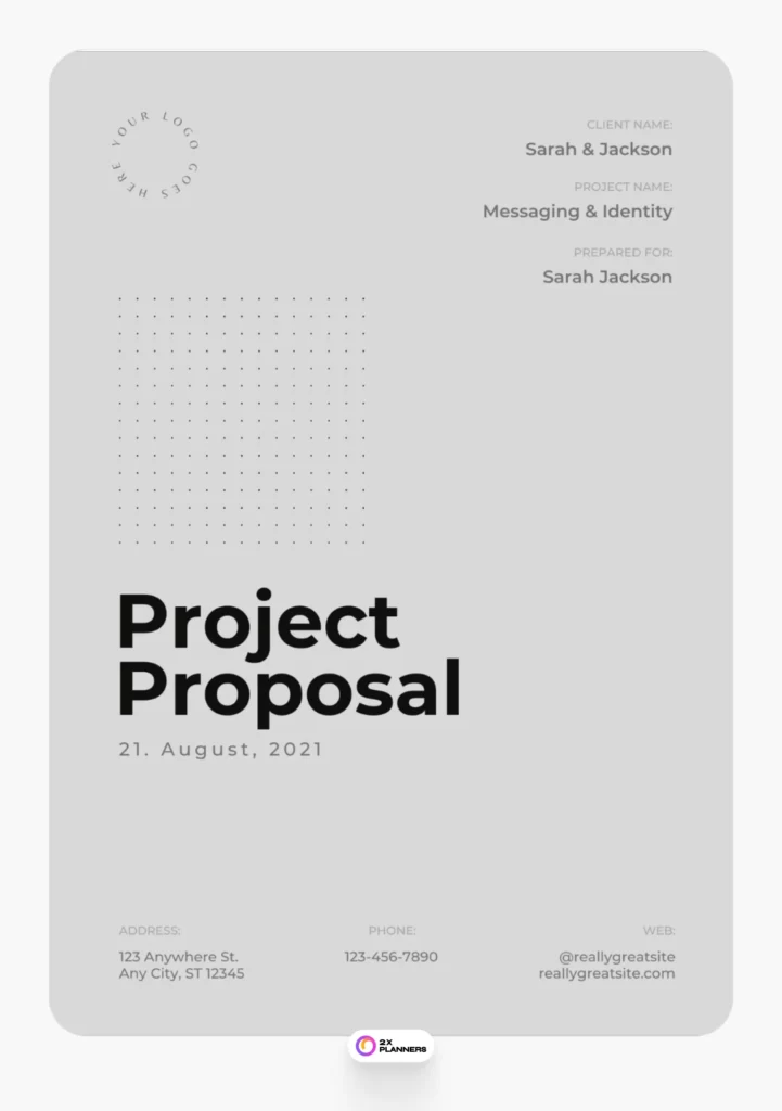 Grey Minimal Design Project Proposal Document