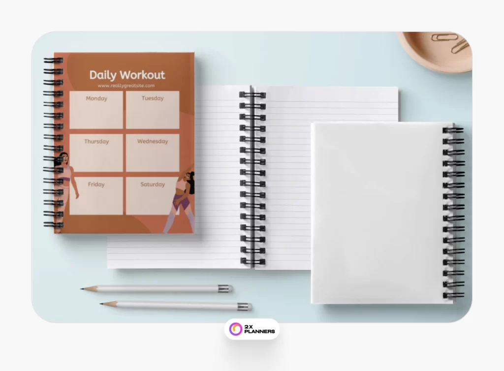 Canva Orange Illustrated Daily Workout Planner