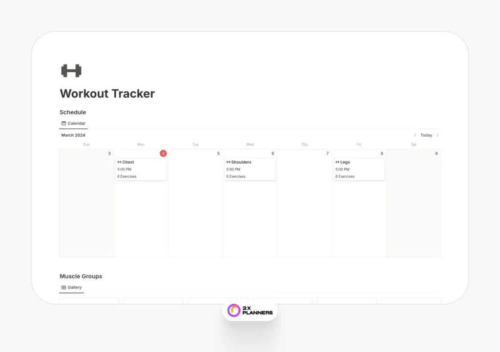 Notion Workout Tracker