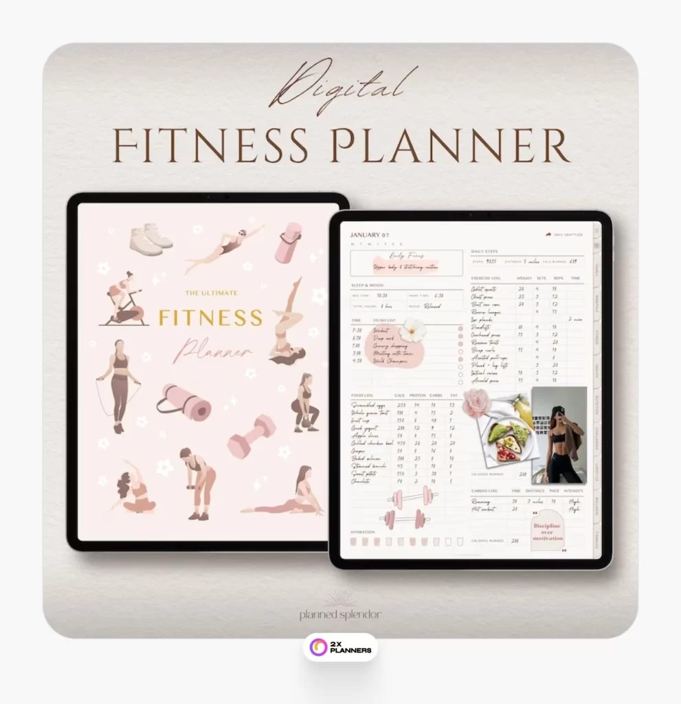 GoodNotes Undated Workout Exercise Planner for Health & Weight Loss