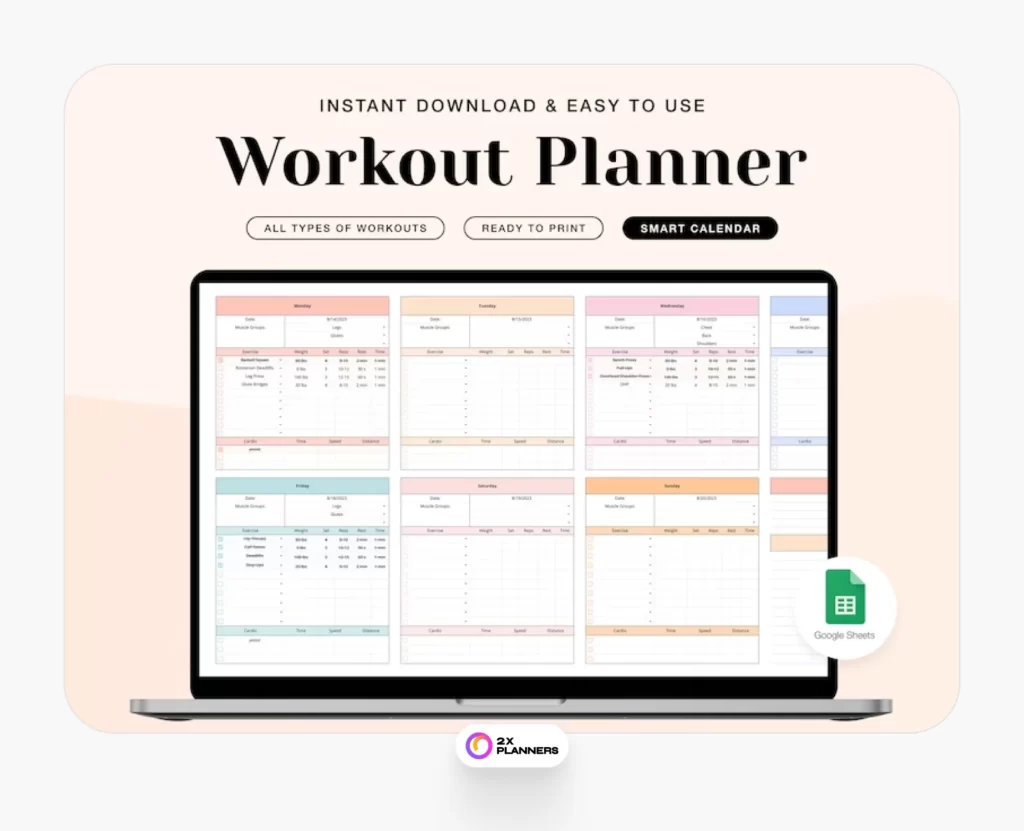 Workout Planner for Google Spreadsheet