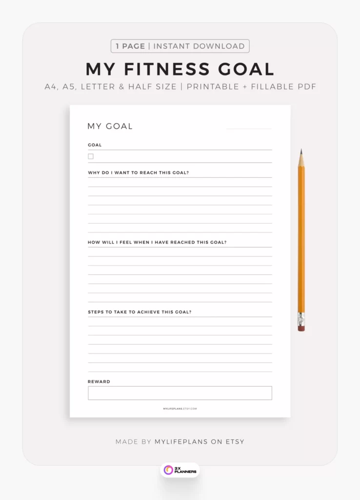 Printable My Fitness Goal Planner