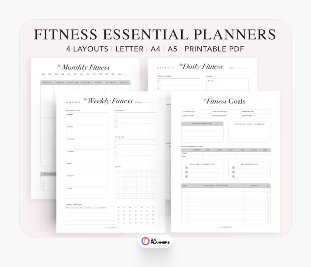 Printable Fitness Planner (Fitness Goal Planner)