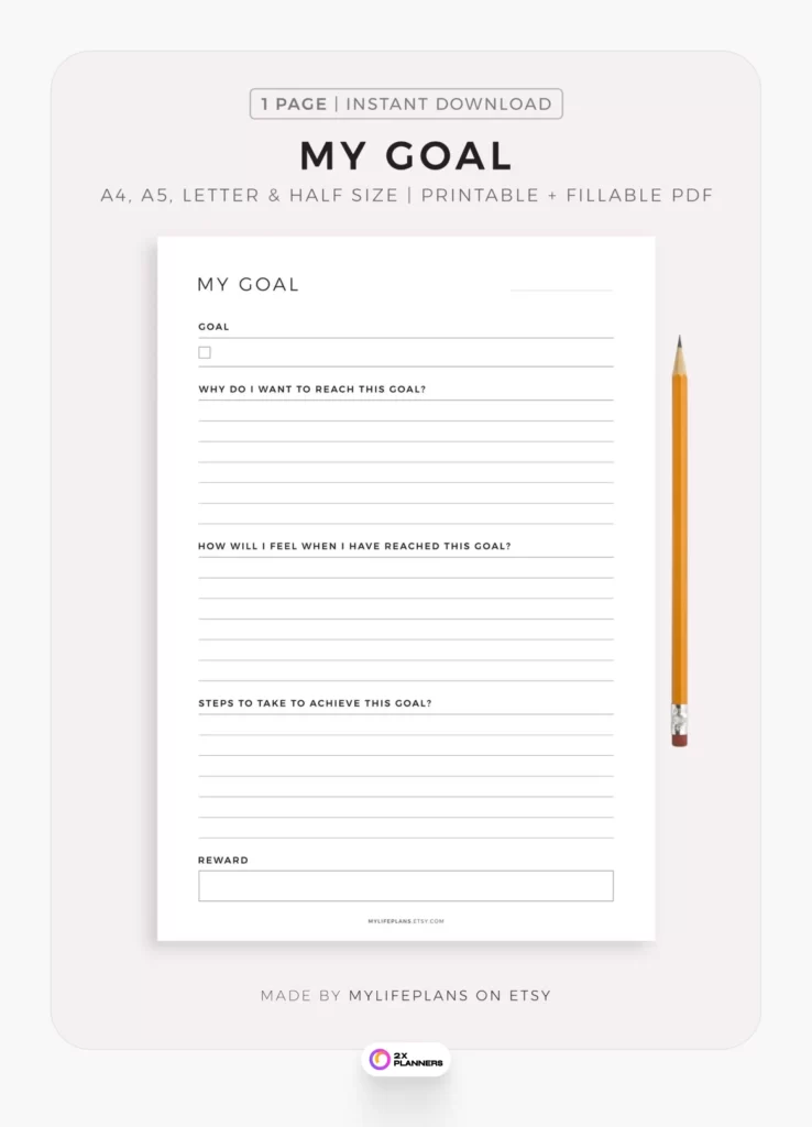 Printable Fitness Goal Planner