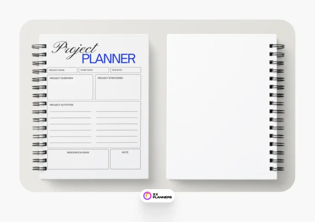 White Blue Simple Project Planner