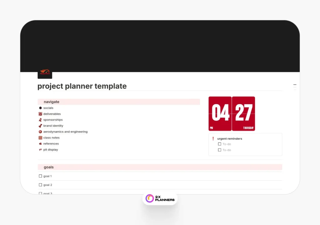 aesthetic project planner