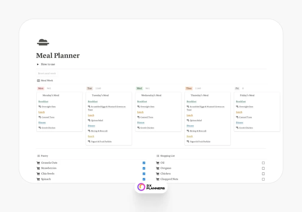 Notion Meal Planner