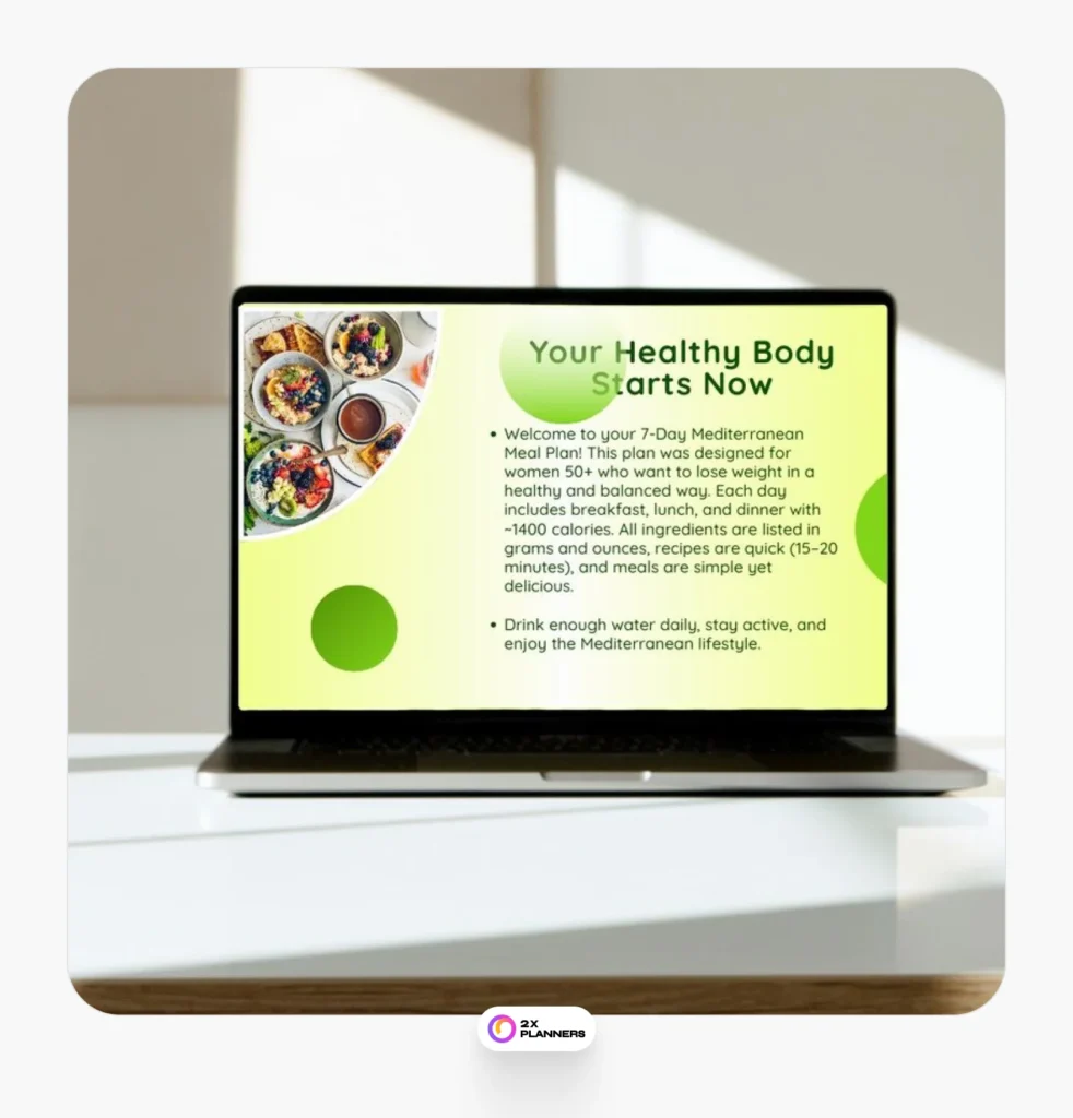 7-Day Mediterranean Meal Plan for Women