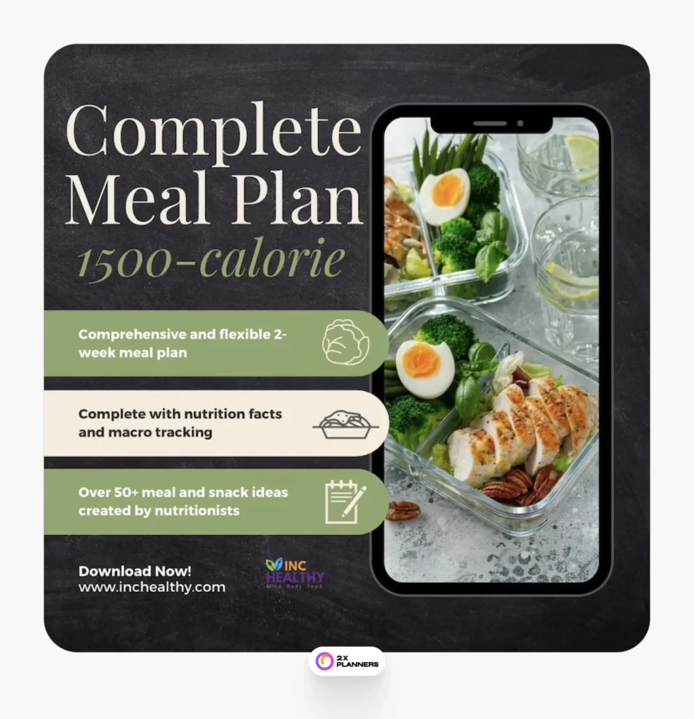Calorie meal plan: Created by a nutritionist