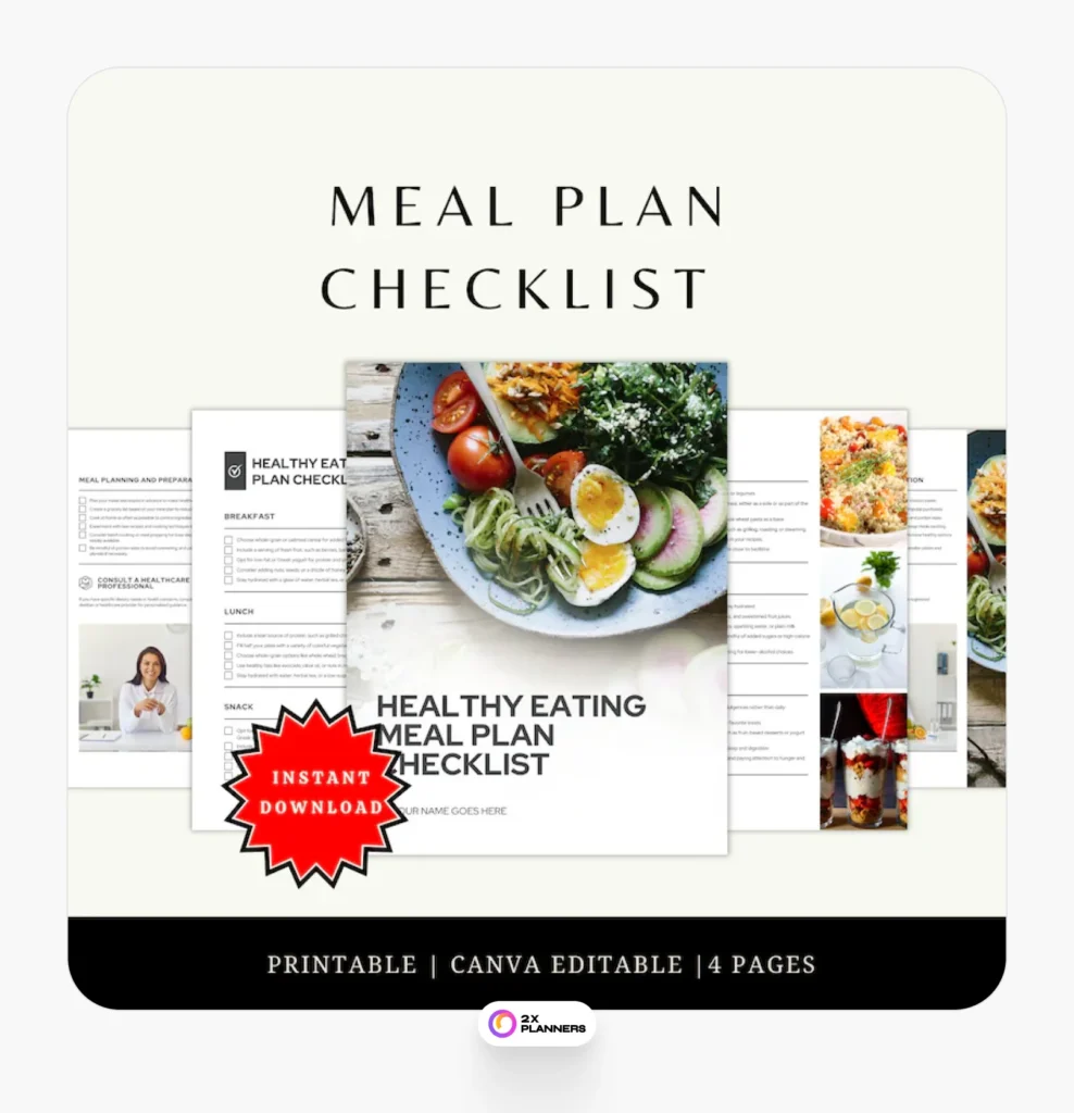 Meal Planning Checklist Healthy